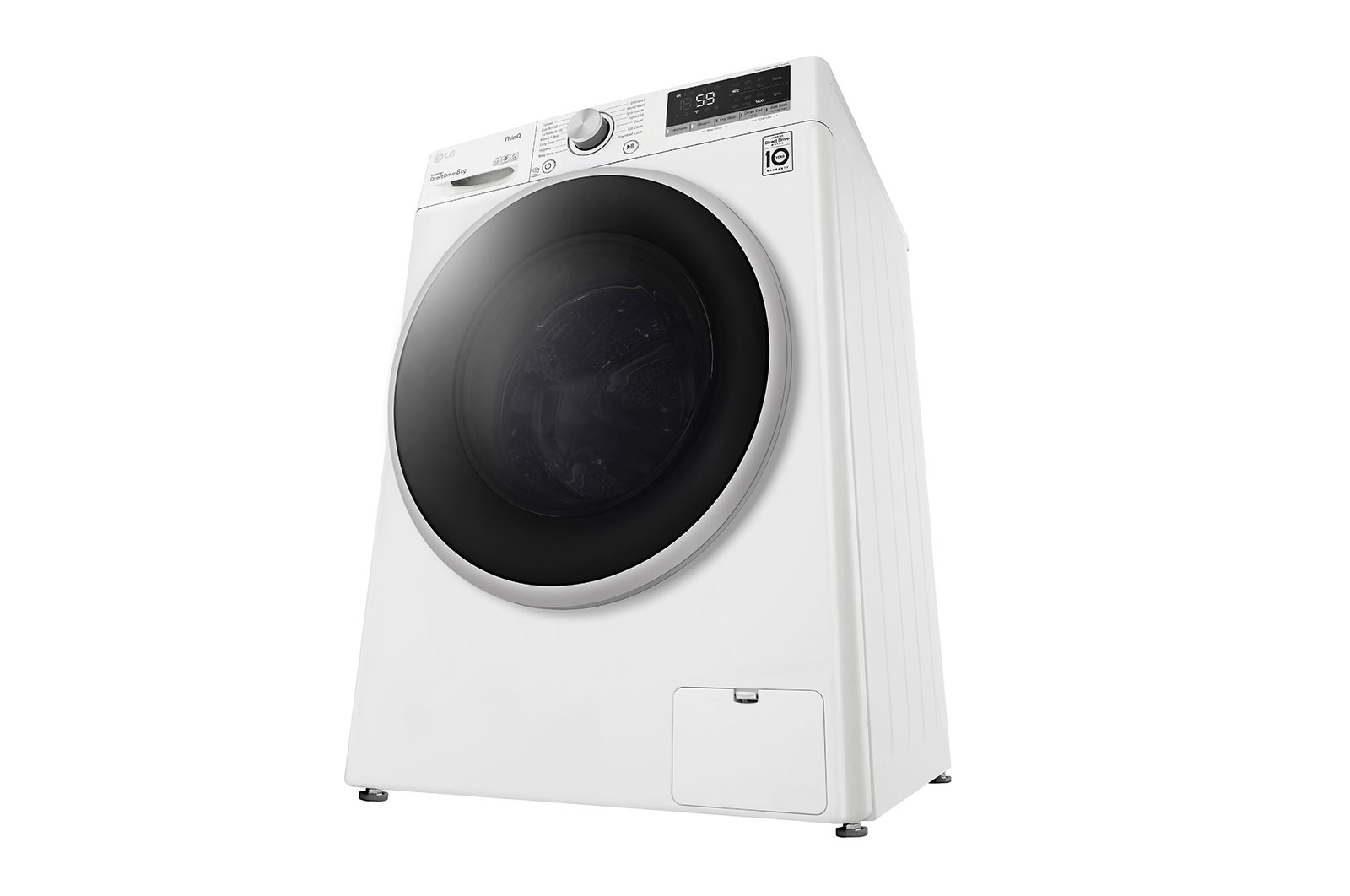 LG 8 kg Tvättmaskin(Vit) - Energiklass B, TurboWash™, AI DD™, Smart Diagnosis™ med Wi-Fi, K4WV508N1WB