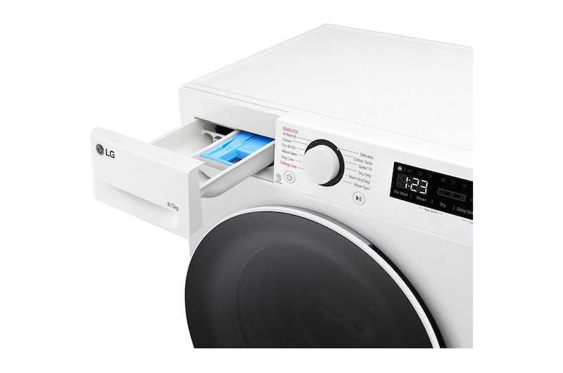 LG Slim 8 kg / 5 kg Tvättmaskin/Torktumlare(Vit) - Steam, Energiklass A/E, AI DD™, Smart Diagnosis™, 47,5cm djup, P2Y5PRP0W