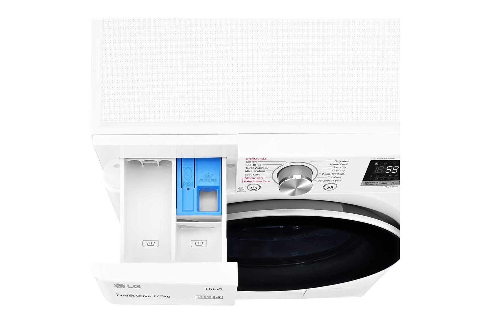 LG 7 kg / 5 kg Tvättmaskin/Torktumlare(Vit) - Steam, Energiklass E, TurboWash™, AI DD™, Smart Diagnosis™ med Wi-Fi, P4AOQH1WS