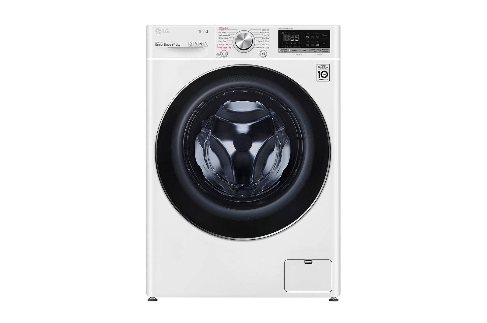 Vy framifrån av 9 kg / 6 kg Tvättmaskin/Torktumlare(Vit) - Steam, Energiklass E, TurboWash™, AI DD™, Smart Diagnosis™ med Wi-Fi CV50V6S2EE