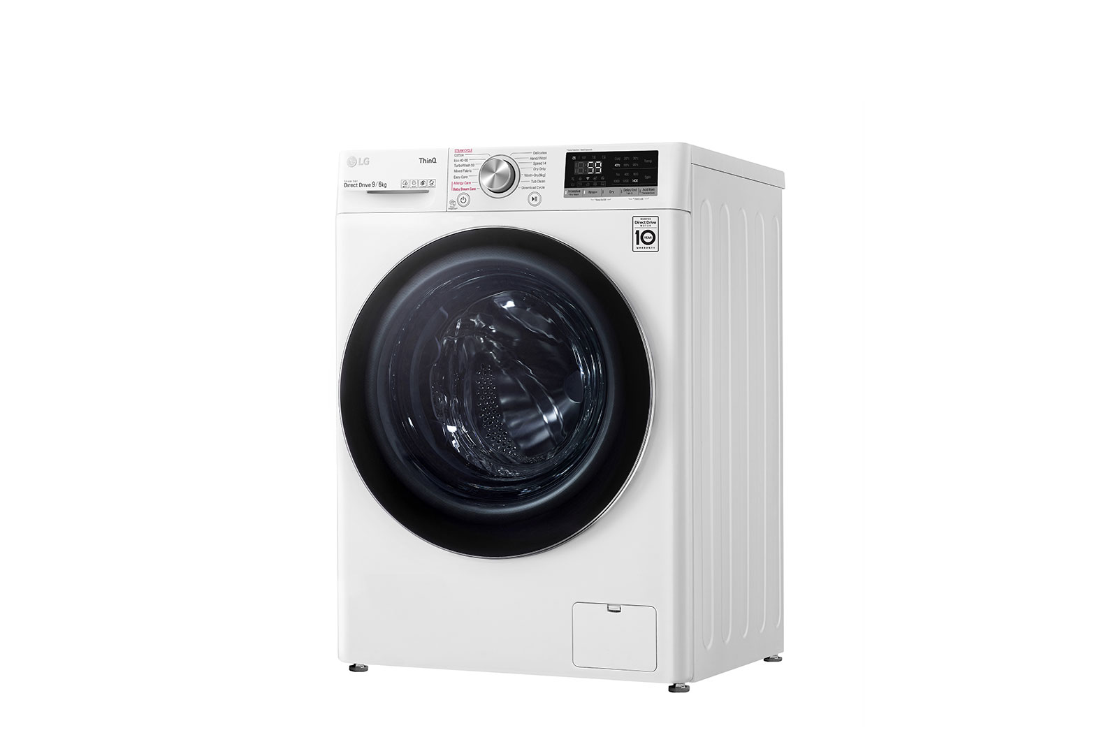 LG 9 kg / 6 kg Tvättmaskin/Torktumlare(Vit) - Steam, Energiklass E, TurboWash™, AI DD™, Smart Diagnosis™ med Wi-Fi, CV50V6S2EE