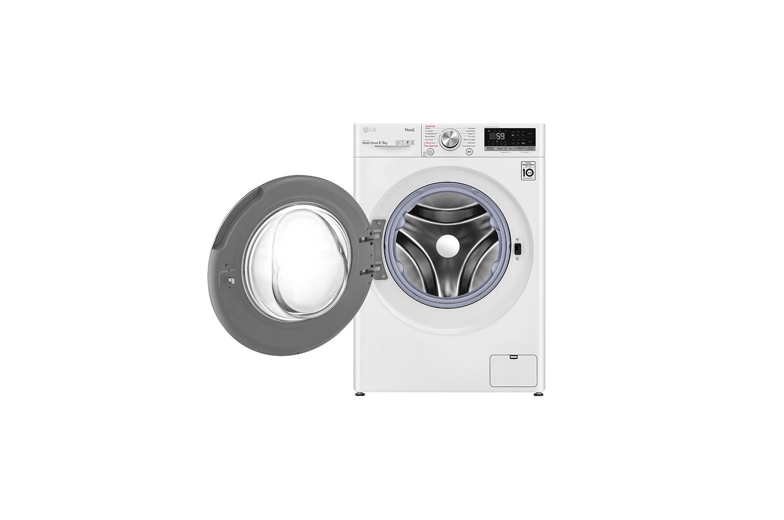 LG 9 kg / 6 kg Tvättmaskin/Torktumlare(Vit) - Steam, Energiklass E, TurboWash™, AI DD™, Smart Diagnosis™ med Wi-Fi, CV50V6S2EE