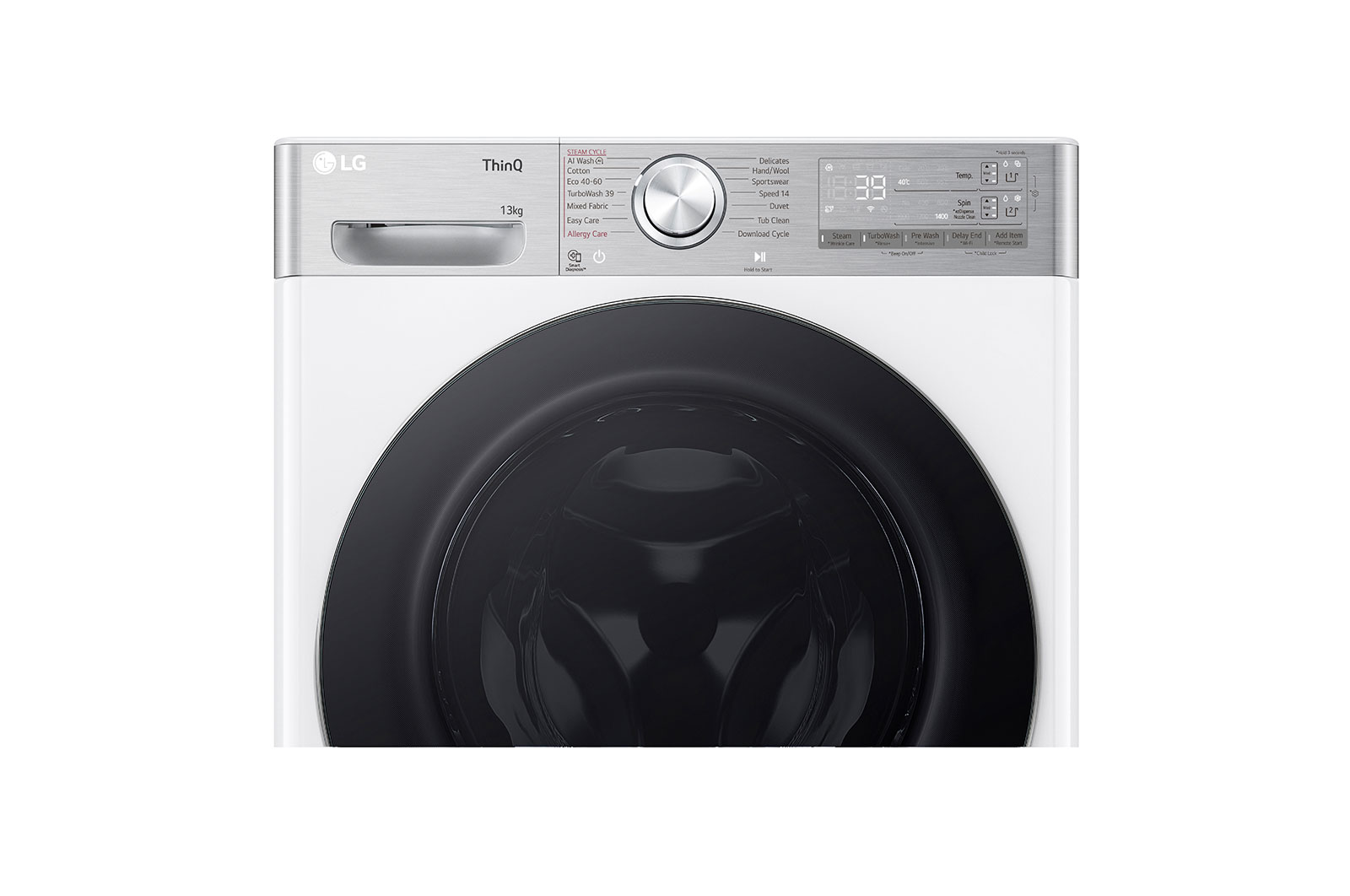 LG 13 kg Tvättmaskin(Vit) - Auto Dose, Steam+, Energiklass A, TurboWash360™, AI DD™, Smart Diagnosis™ med Wi-Fi, P4Y9LAP2W