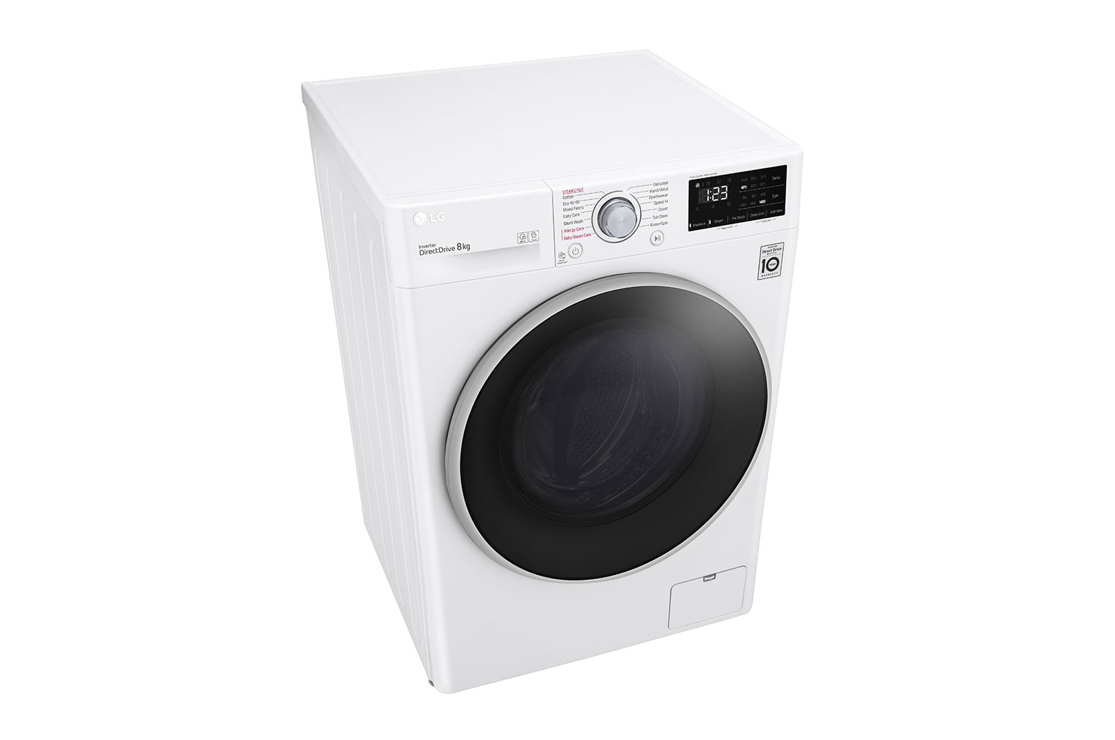 LG 8 kg Tvättmaskin(Vit) - Steam, Energiklass C, AI DD™, Smart Diagnosis™, K4WV408S0WE