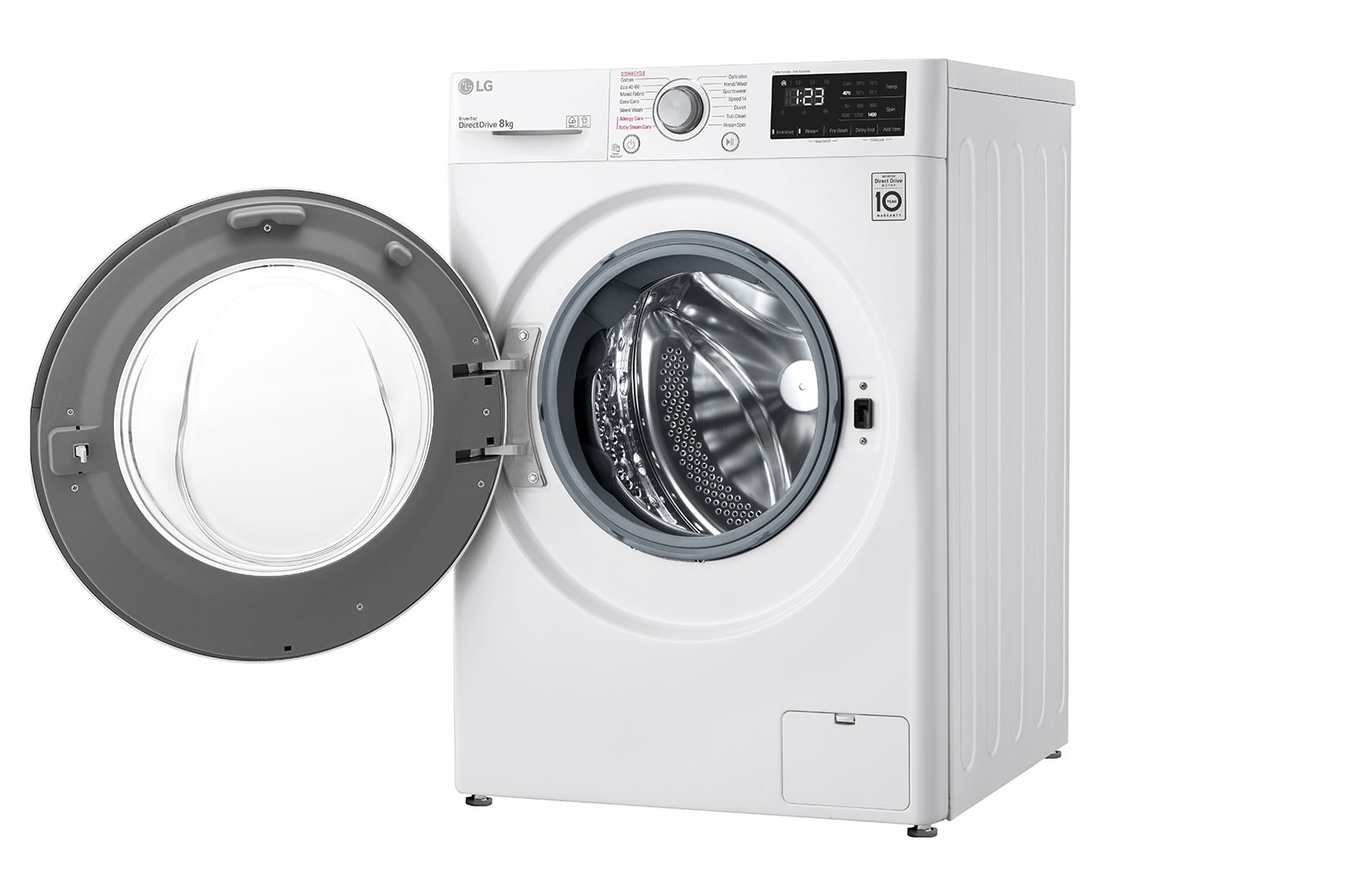 LG 8 kg Tvättmaskin(Vit) - Steam, Energiklass C, AI DD™, Smart Diagnosis™, K4WV408S0WE