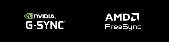 Logos of NVIDIA G-SYNC, AMD FreeSync.