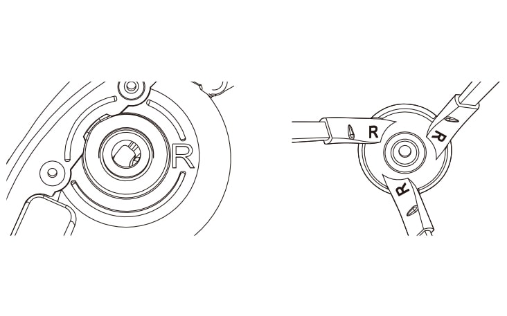 Assemble the Side Brush by replacing it onto the bottom of the Robot Cleaner with the R and L marking of the Brush matching the counterparts on Robot Cleaner