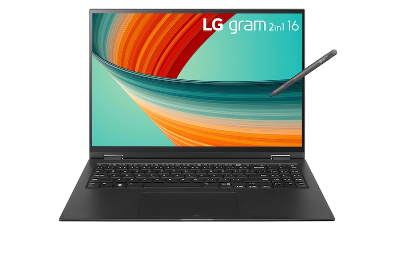 LG gram 16” 2-in-1 Laptop with 16:10 WQXGA Anti-Glare IPS Touch Screen Display, 13th Gen Intel® Core™ (Certified Evo™ Platform) i7 Processor and LG Stylus Wacom Pen, 16T90R-G.AP75A3