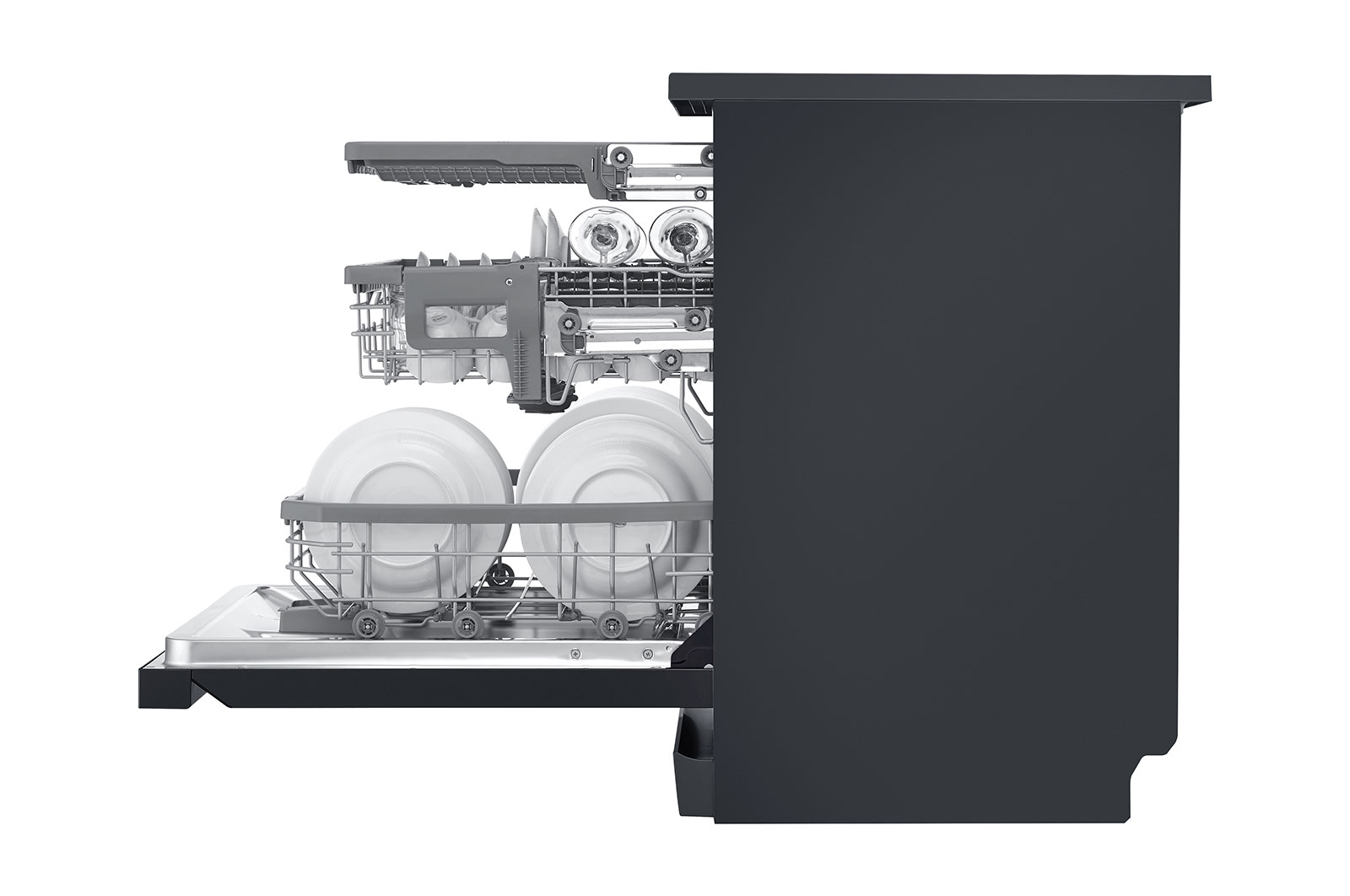 LG THINQ™ Top Control Dishwasher QuadWash® & True Steam®, in black, DFB227HM