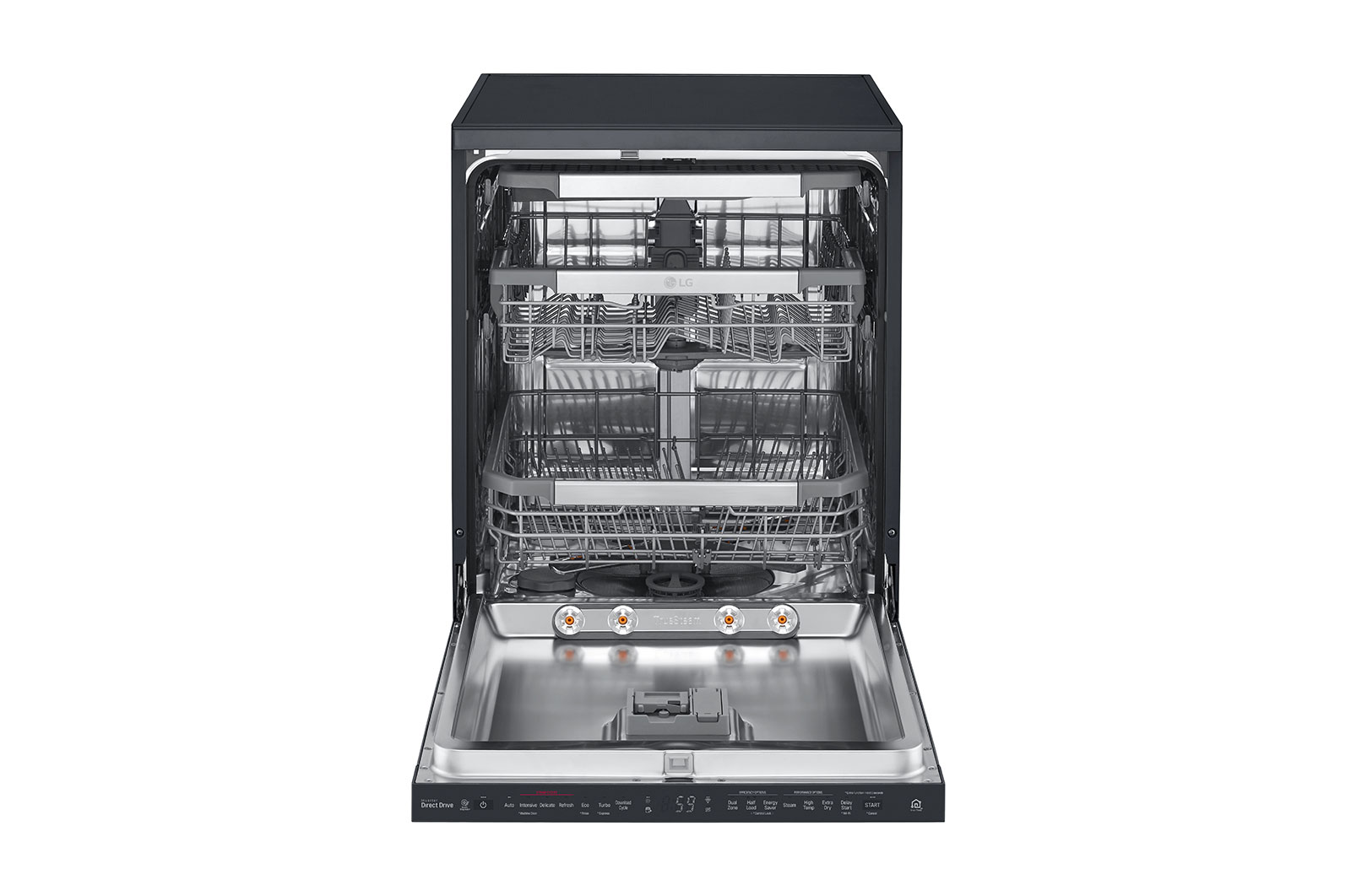 LG THINQ™ Top Control Dishwasher QuadWash® & True Steam®, in black, DFB227HM