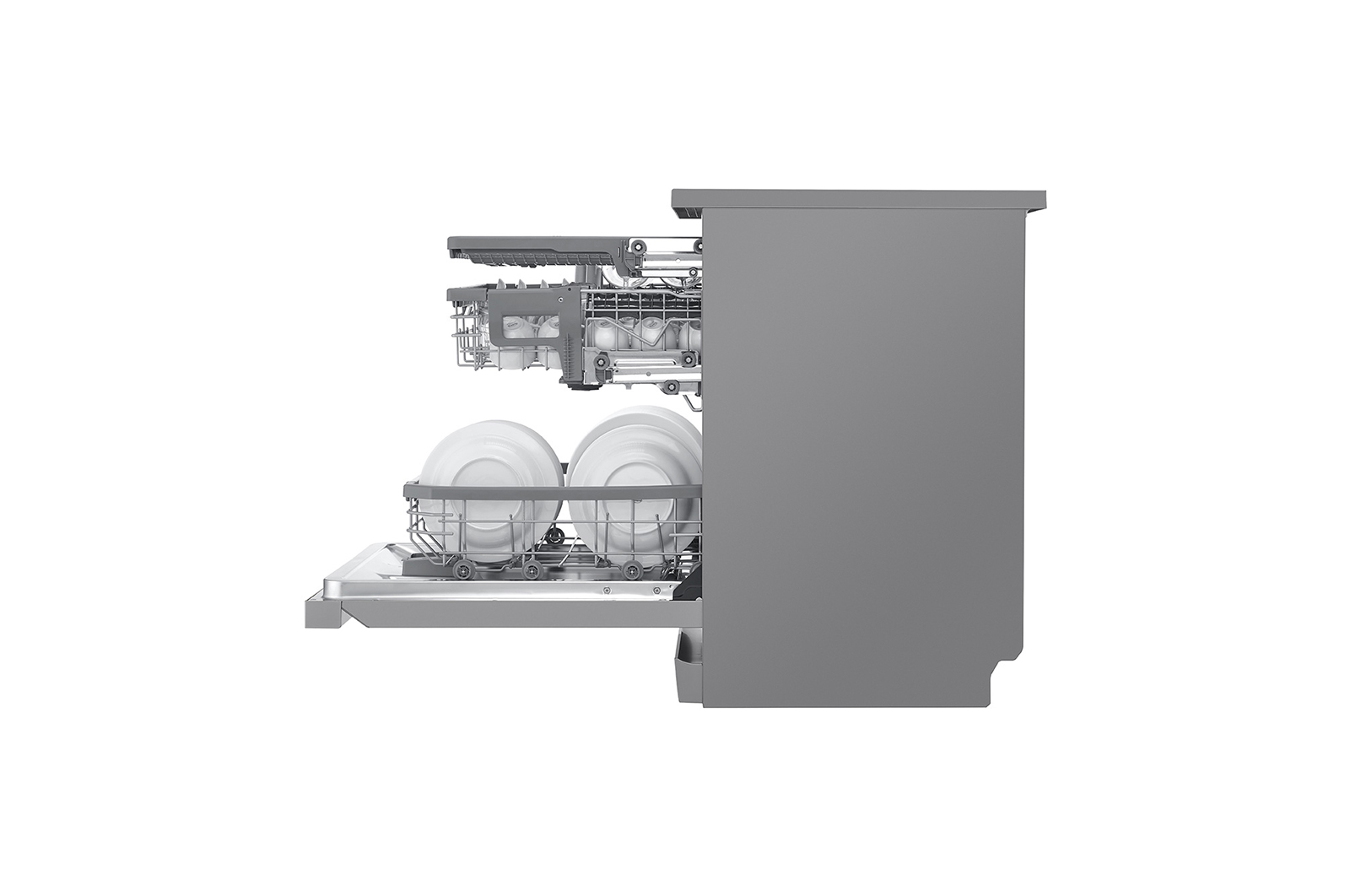 LG THINQ™ Top Control Dishwasher QuadWash® & True Steam®, in silver, DFB325HS