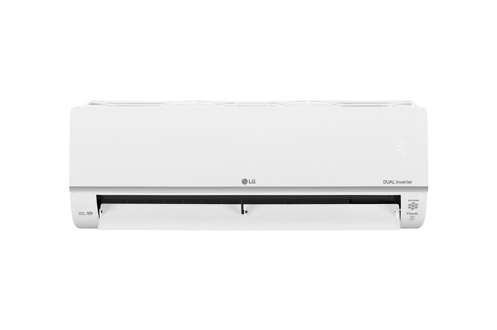 Front view with swing fan door open