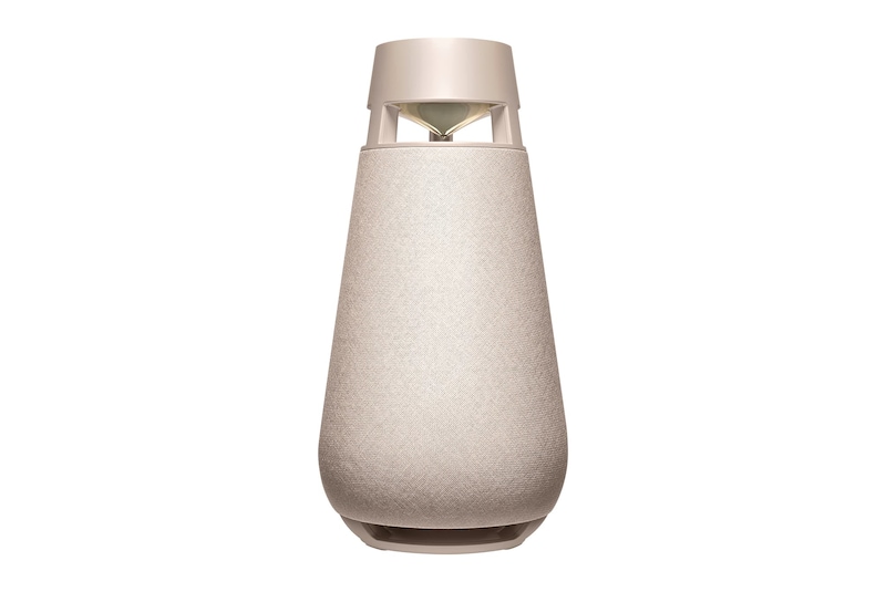 LG XBOOM 360 XO3 - Portable Bluetooth Speaker with 360 Sound, Customizable Mood Lighting (Beige), XO3QBE