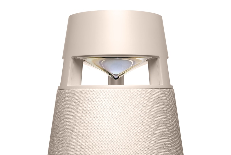 LG XBOOM 360 XO3 - Portable Bluetooth Speaker with 360 Sound, Customizable Mood Lighting (Beige), XO3QBE