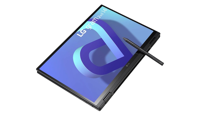 LG gram 14” 2-in-1 Laptop with 16:10 WUXGA IPS Touch Screen Display, 12th Gen Intel® Core™ (Certified Evo™ Platform) i5 Processor and LG Stylus Wacom Pen, 14T90Q-G.AA55A3