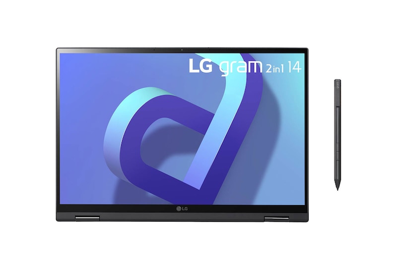 LG gram 14” 2-in-1 Laptop with 16:10 WUXGA IPS Touch Screen Display, 12th Gen Intel® Core™ (Certified Evo™ Platform) i5 Processor and LG Stylus Wacom Pen, 14T90Q-G.AA55A3