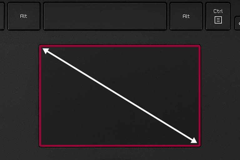 Widened Touch Pad matching the ratio of the display