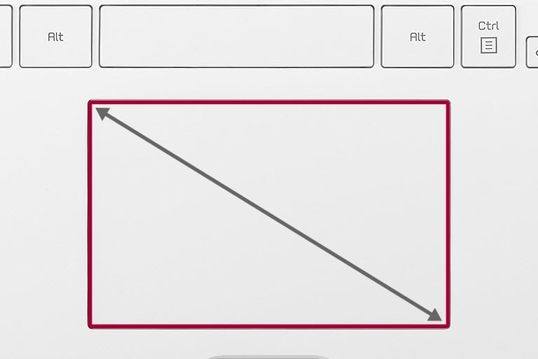 Widened Touch Pad matching the ratio of the display