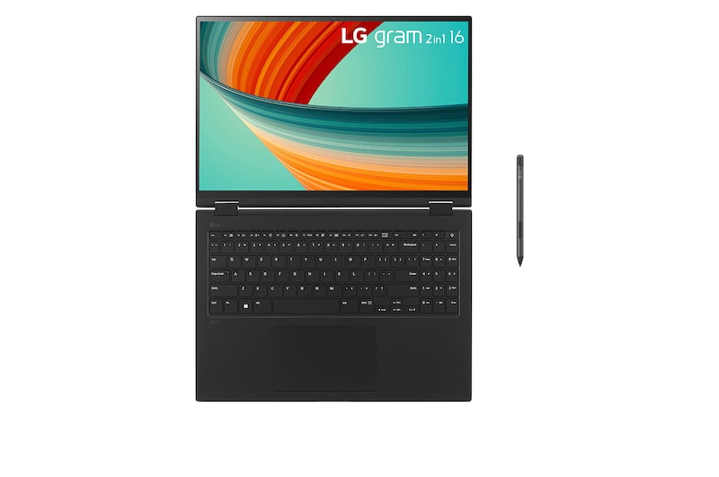 LG gram 16” 2-in-1 Laptop with 16:10 WQXGA Anti-Glare IPS Touch Screen Display, 13th Gen Intel® Core™ (Certified Evo™ Platform) i7 Processor and LG Stylus Wacom Pen, 16T90R-G.AA75A3