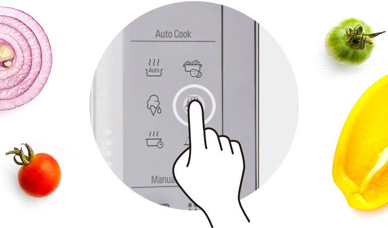 Image of pressing a menu button.