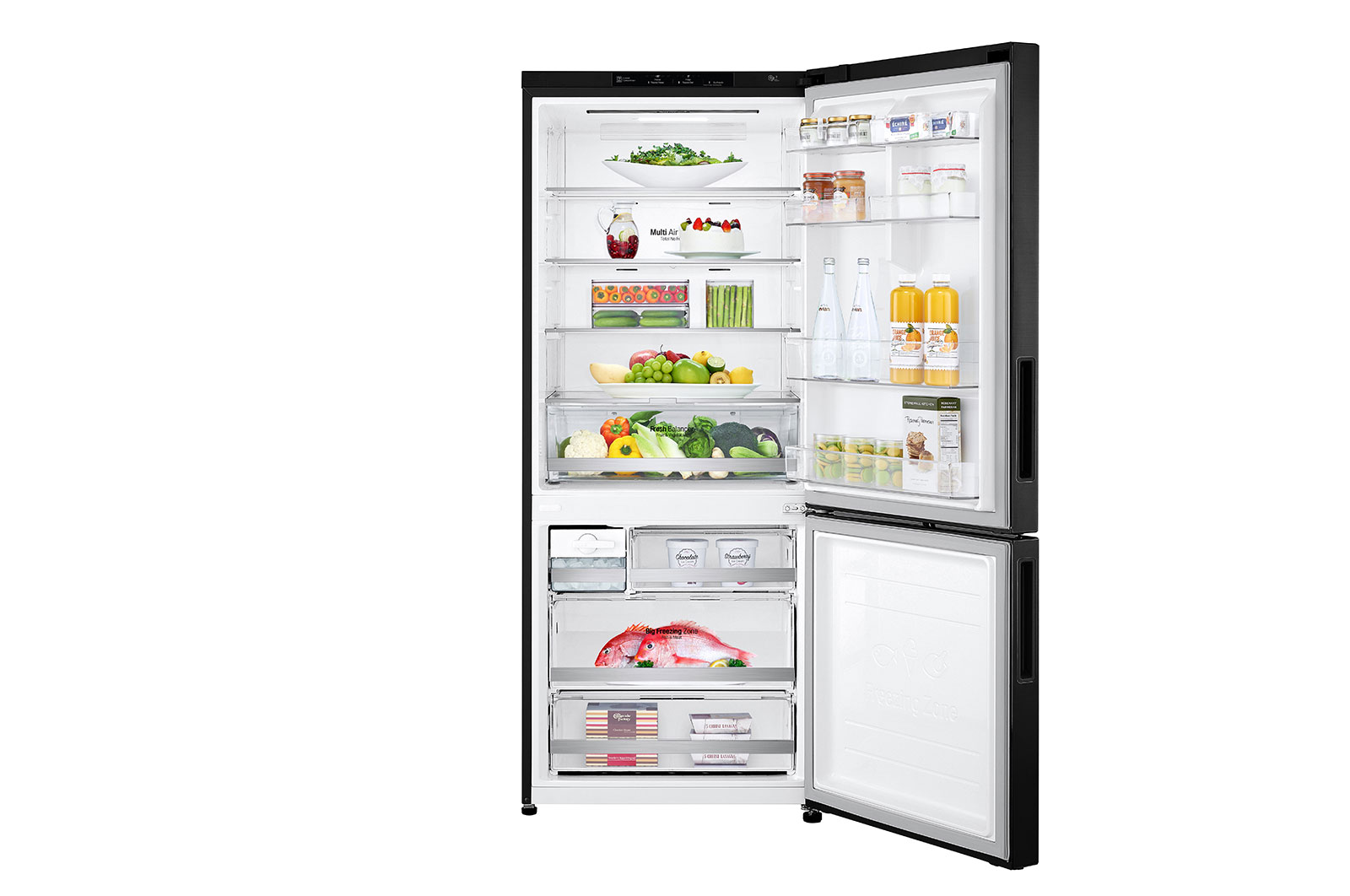 LG 408L Bottom Freezer Refrigerator with Smart Inverter Compressor™ in Matte Black, GB-B4059MT