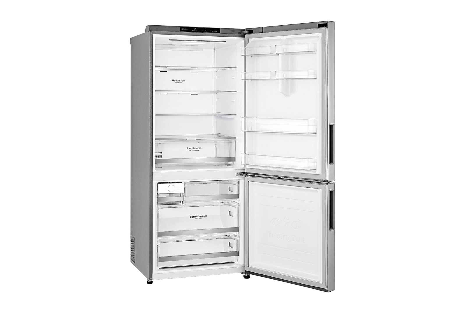 LG 408L Bottom Freezer Refrigerators with Smart Inverter Compressor™ in Platinum Silver, GB-B4059PZ
