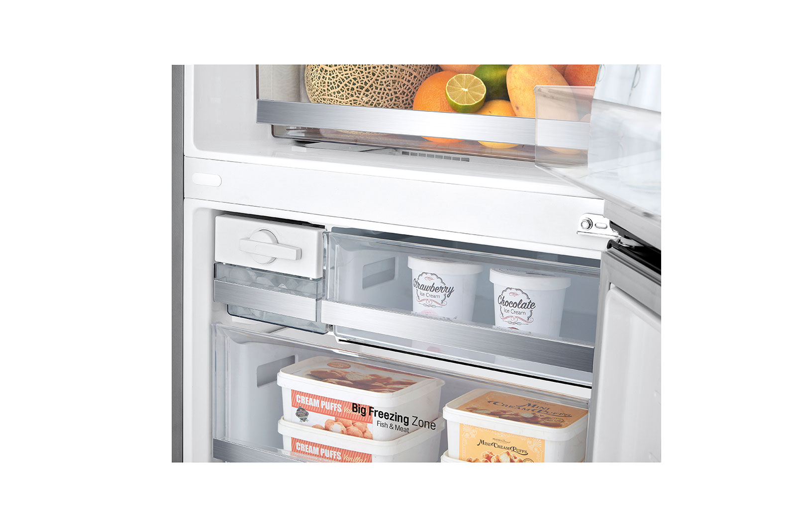 LG 408L Bottom Freezer Refrigerators with Smart Inverter Compressor™ in Platinum Silver, GB-B4059PZ