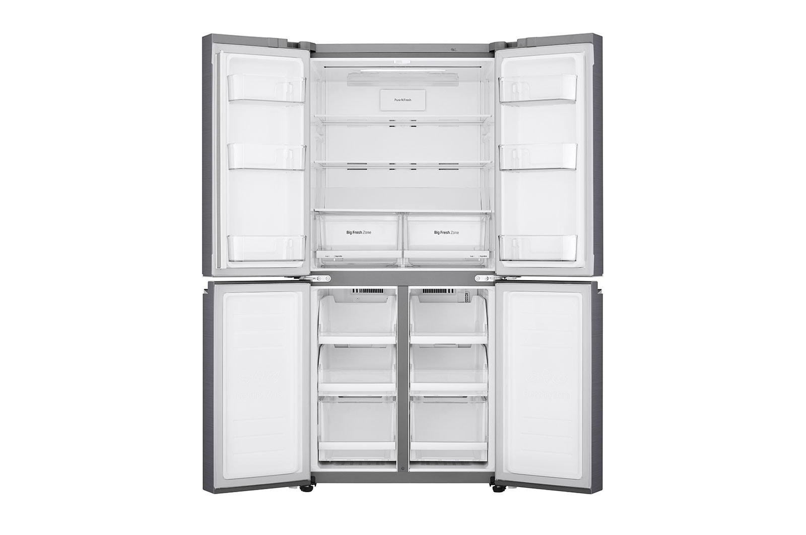 LG 464L multi-door-refrigerators with Inverter Linear Compressor in Platinum Silver, GF-B4539PZ