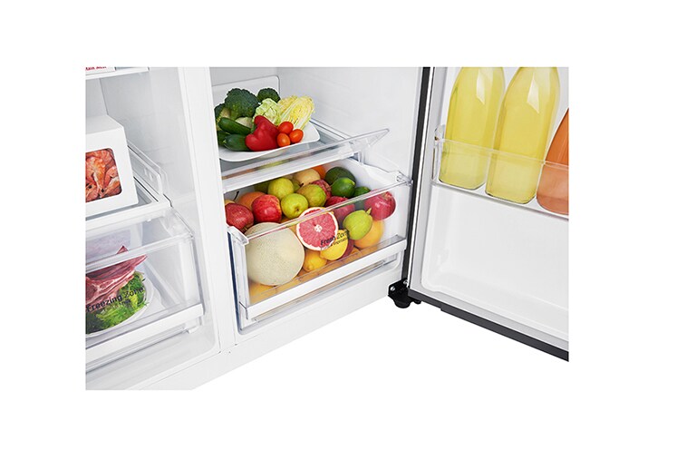 LG 613L Dark Grapite Side-by-Side Refrigerator, GS-B6181DS