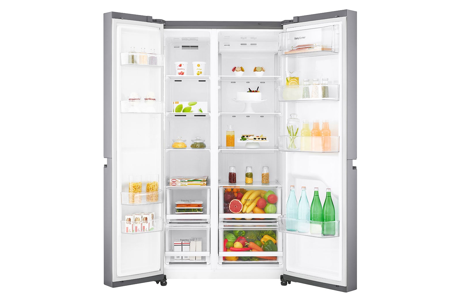 LG 626L side-by-side-fridge with Inverter Linear Compressor in Platinum Silver, GS-B6269PZ