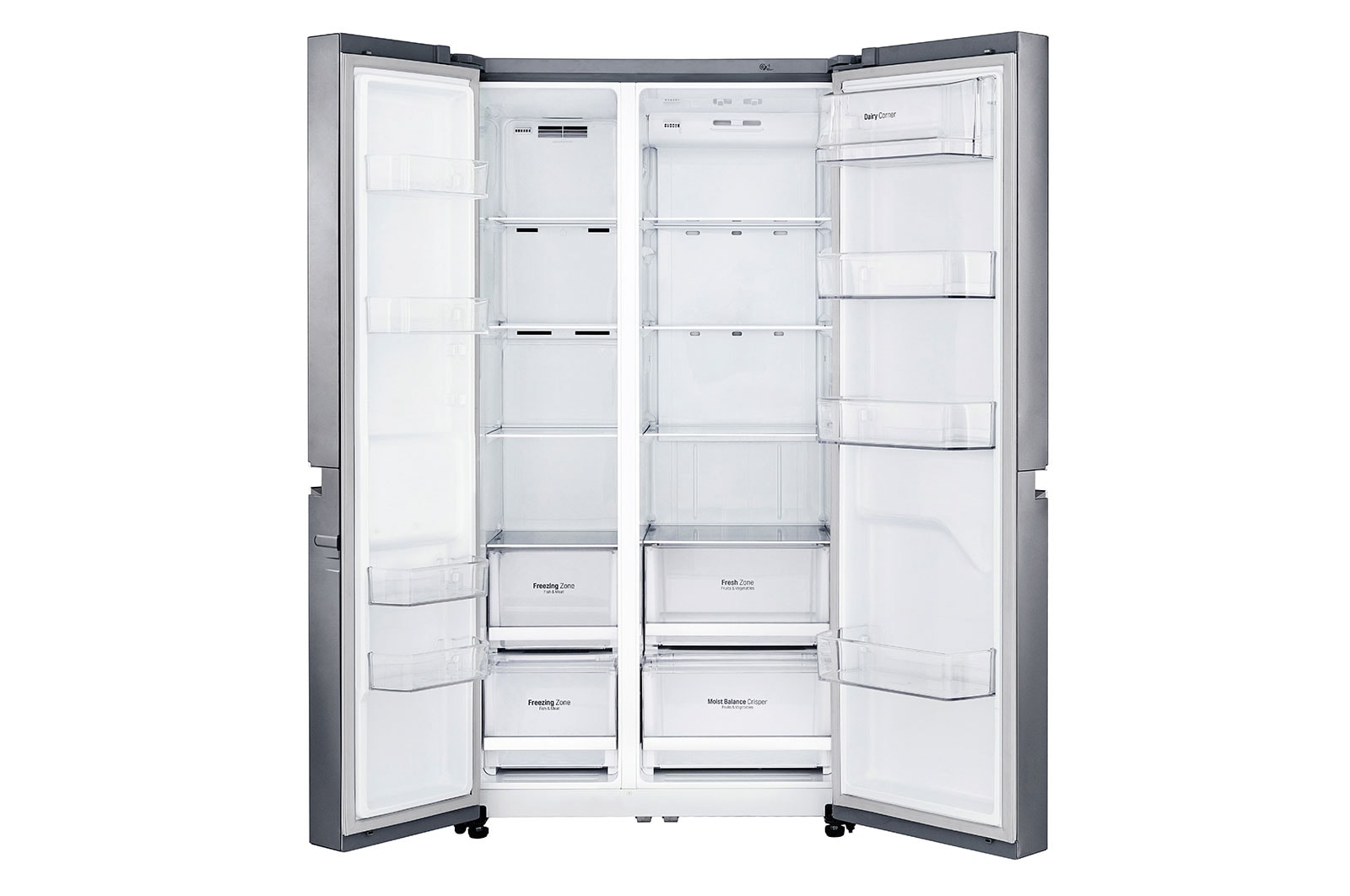 LG 626L side-by-side-fridge with Inverter Linear Compressor in Platinum Silver, GS-B6269PZ