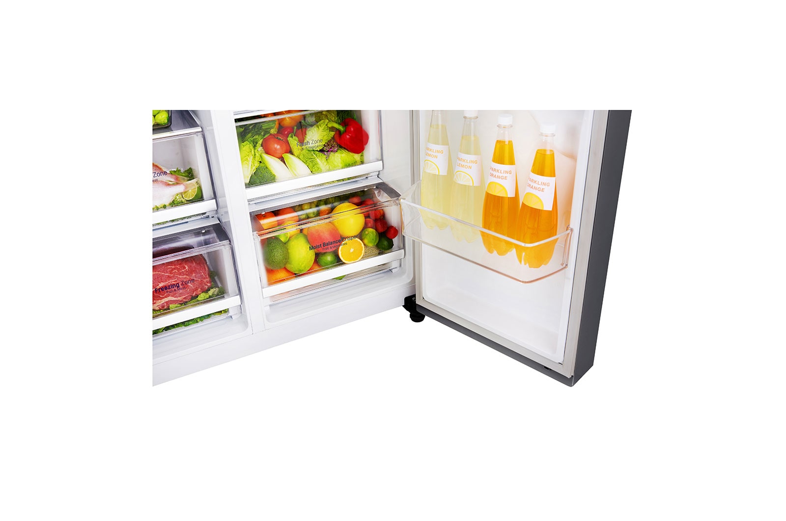 LG 626L side-by-side-fridge with Inverter Linear Compressor in Platinum Silver, GS-B6269PZ