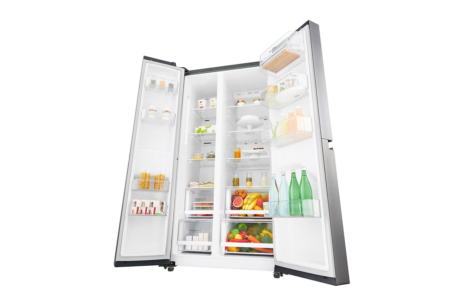 LG 626L side-by-side-fridge with Inverter Linear Compressor in Platinum Silver, GS-B6269PZ