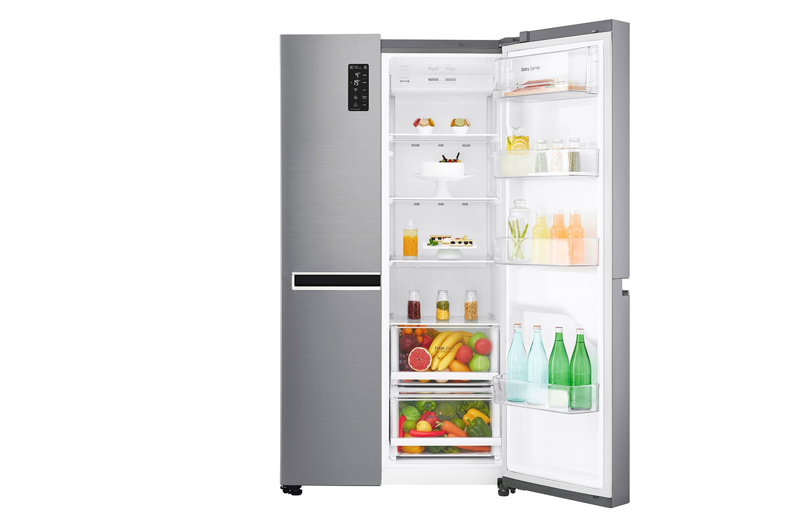 LG 626L side-by-side-fridge with Inverter Linear Compressor in Platinum Silver, GS-B6269PZ