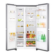 LG 626L side-by-side-fridge with Inverter Linear Compressor in Platinum Silver, GS-B6269PZ