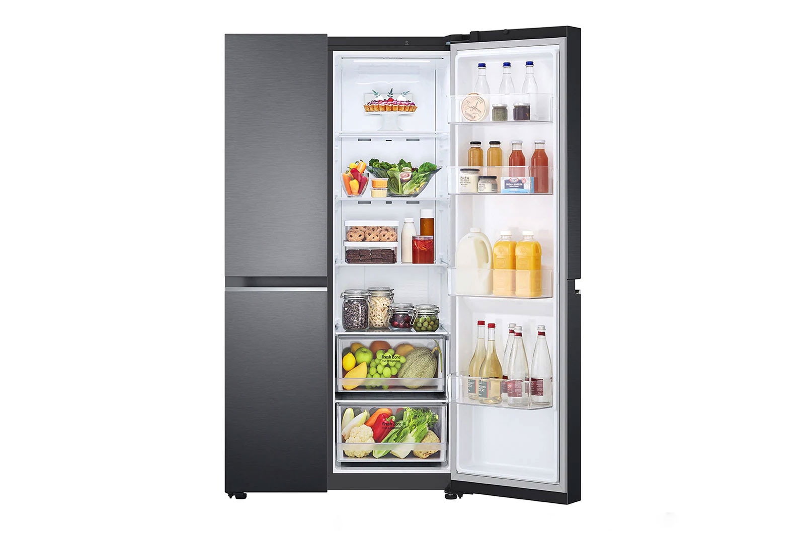 LG 647L side-by-side-fridge with Linear Compressor in Matt Black, GS-B6472MC