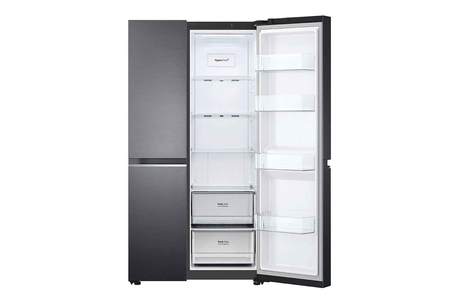 LG 647L side-by-side-fridge with Linear Compressor in Matt Black, GS-B6472MC