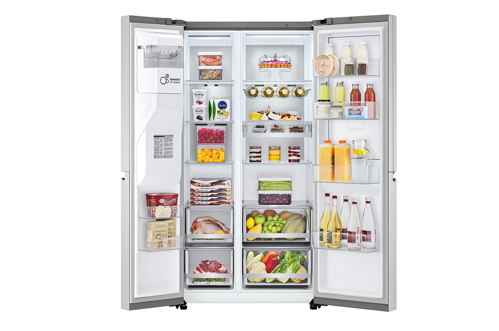 LG 598L side-by-side-fridge with Inverter Linear Compressor in Metal Sorbet, GS-J5982MS