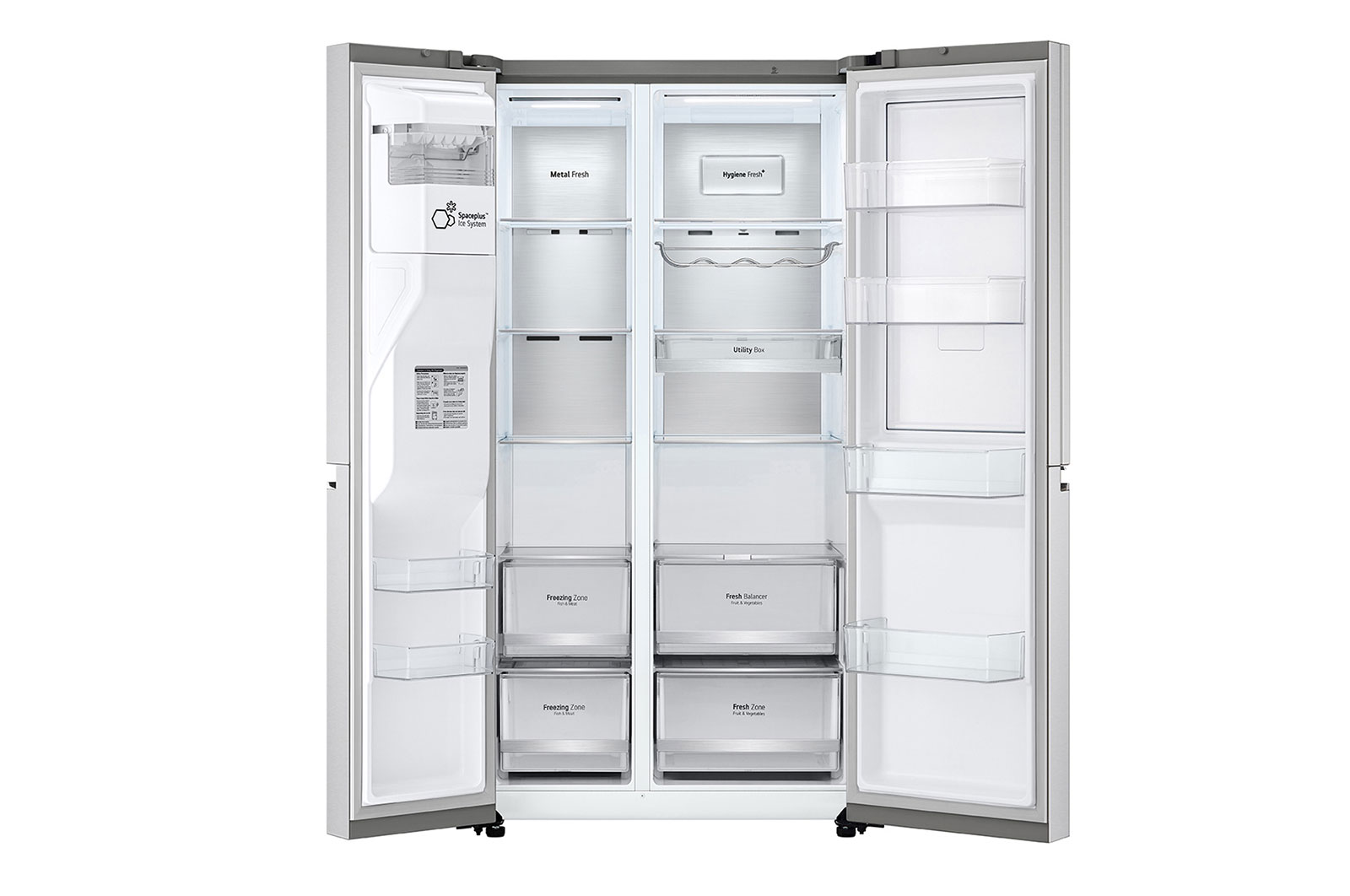 LG 598L side-by-side-fridge with Inverter Linear Compressor in Metal Sorbet, GS-J5982MS