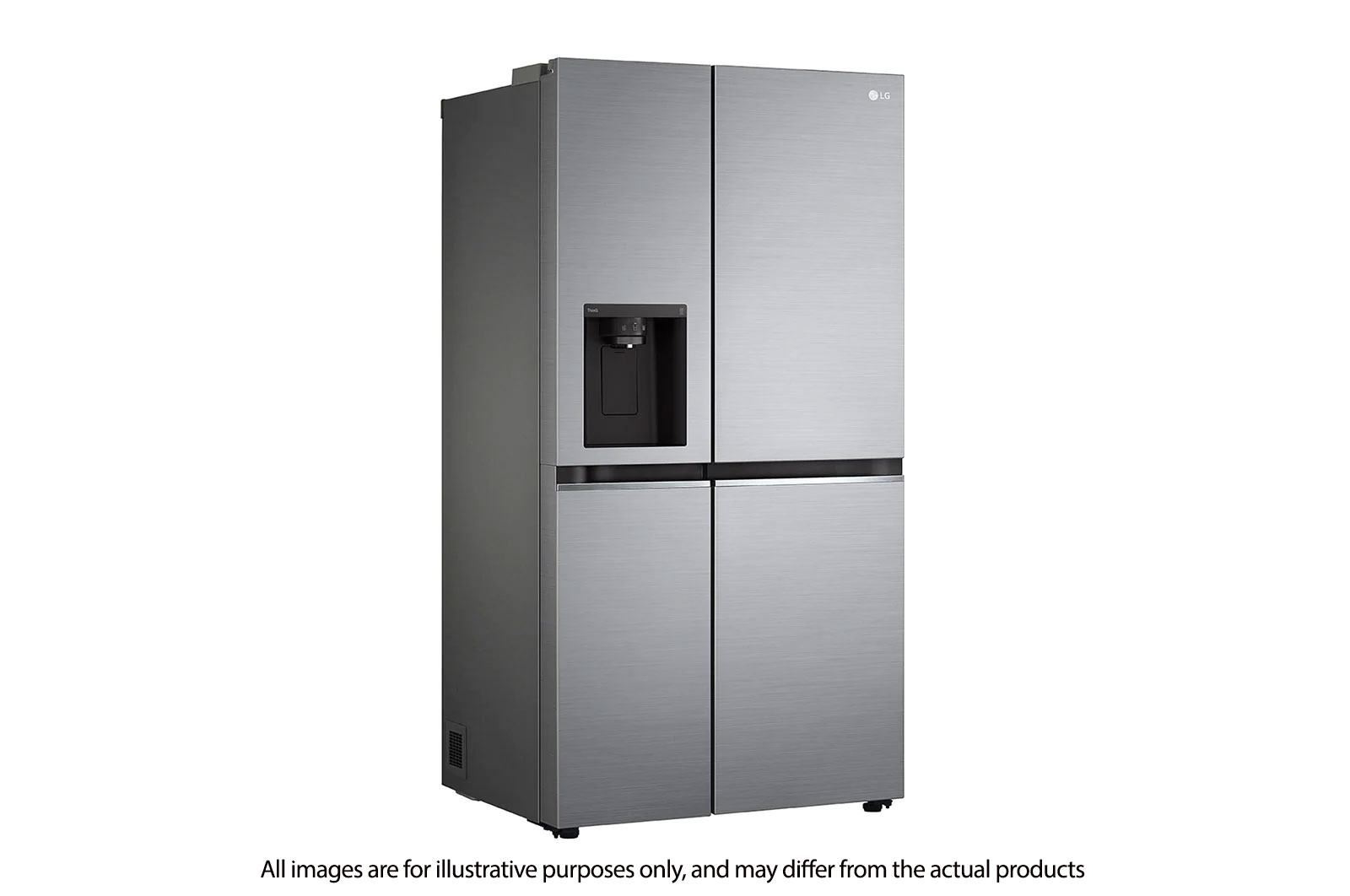 LG 617L side-by-side-fridge with Smart Inverter Compressor™ in Platinum Silver, GS-L6172PZ