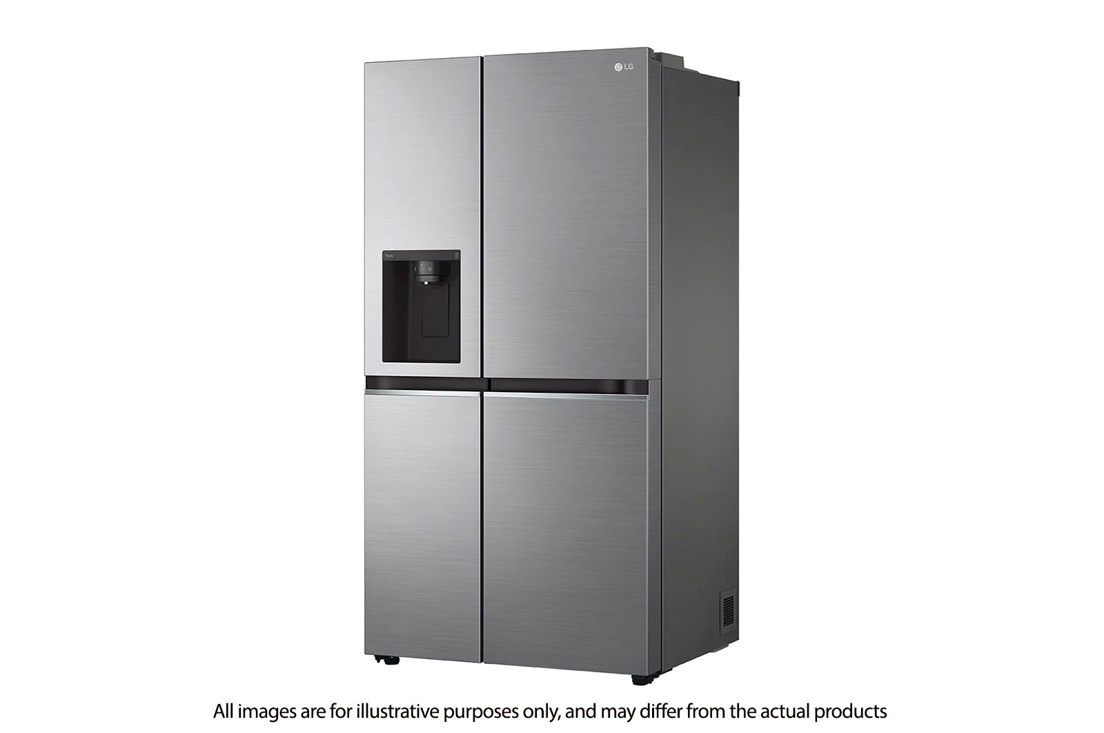 LG 617L side-by-side-fridge with Smart Inverter Compressor™ in Platinum Silver, GS-L6172PZ