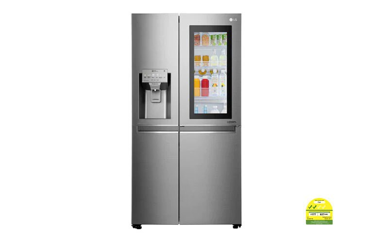 LG 601L side-by-side-fridge with InstaView Door-in-Door™ in Noble Steel, GS-X6011NS