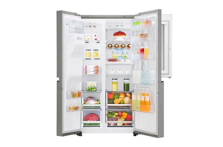 LG 601L side-by-side-fridge with InstaView Door-in-Door™ in Noble Steel, GS-X6011NS