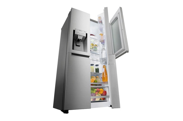 LG 601L side-by-side-fridge with InstaView Door-in-Door™ in Noble Steel, GS-X6011NS