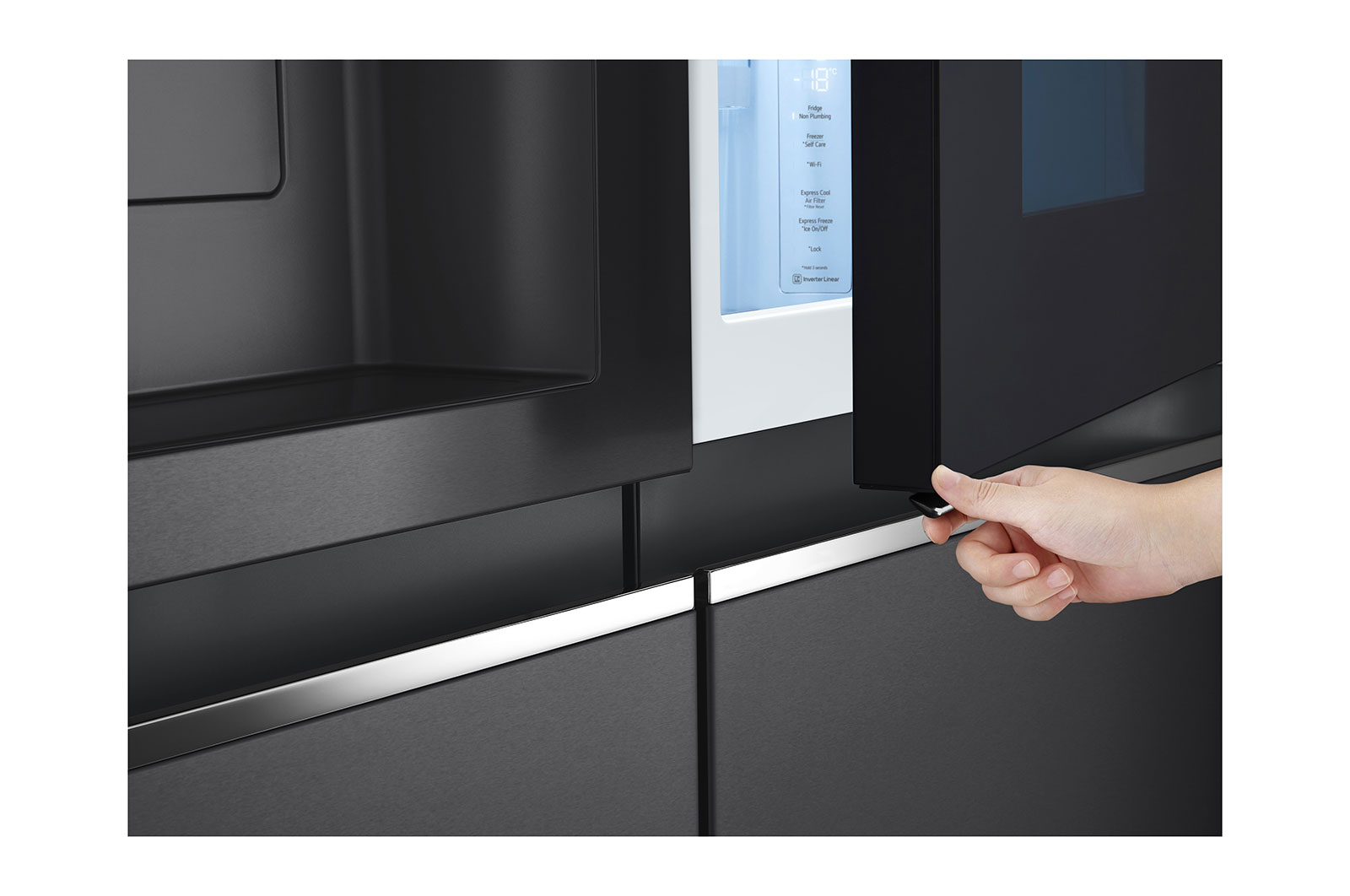 LG 617L Side by Side Fridge with InstaView® Door-in-Door™ in Matt Black, GS-X6172MC