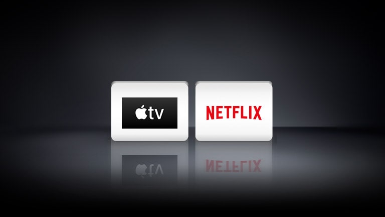 Two app logos shown from left to right: Netflix and  Apple TV