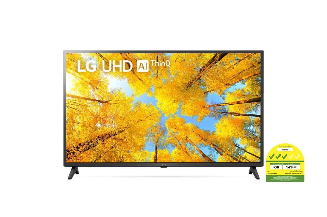 LG UHD TV UQ75 43 inch 4K Smart TV | Magic Remote | Small TV | Ultra HD 4K resolution | AI ThinQ, 43UQ7550PSF