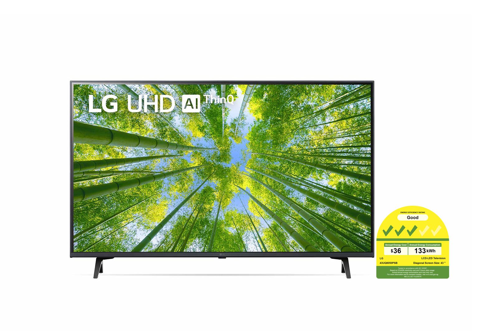 LG UHD TV UQ80 43 inch 4K Smart TV | Magic Remote | Small TV | Ultra HD 4K resolution | AI ThinQ, 43UQ8050PSB