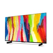 LG OLED evo C2 42 inch TV 4K Smart TV | Gaming TV | Small TV | Wall mounted TV | TV wall design | Ultra HD 4K resolution | AI ThinQ, OLED42C2PSA