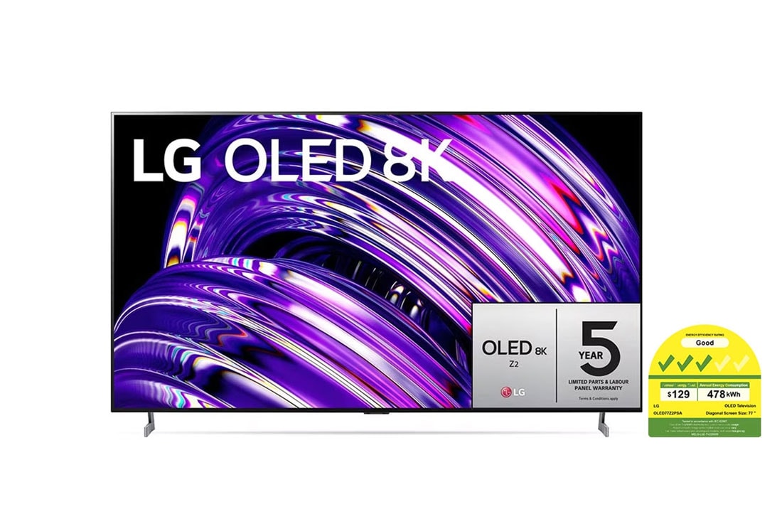 LG SIGNATURE OLED TV Z2 77 inch 8K Smart TV | Wall mounted TV | TV wall design | Ultra HD 8K resolution | AI ThinQ, OLED77Z2PSA